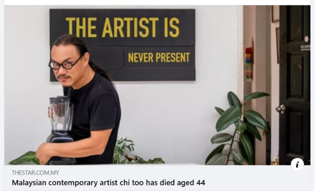 Malaysian contemporary artist chi too has died aged 44